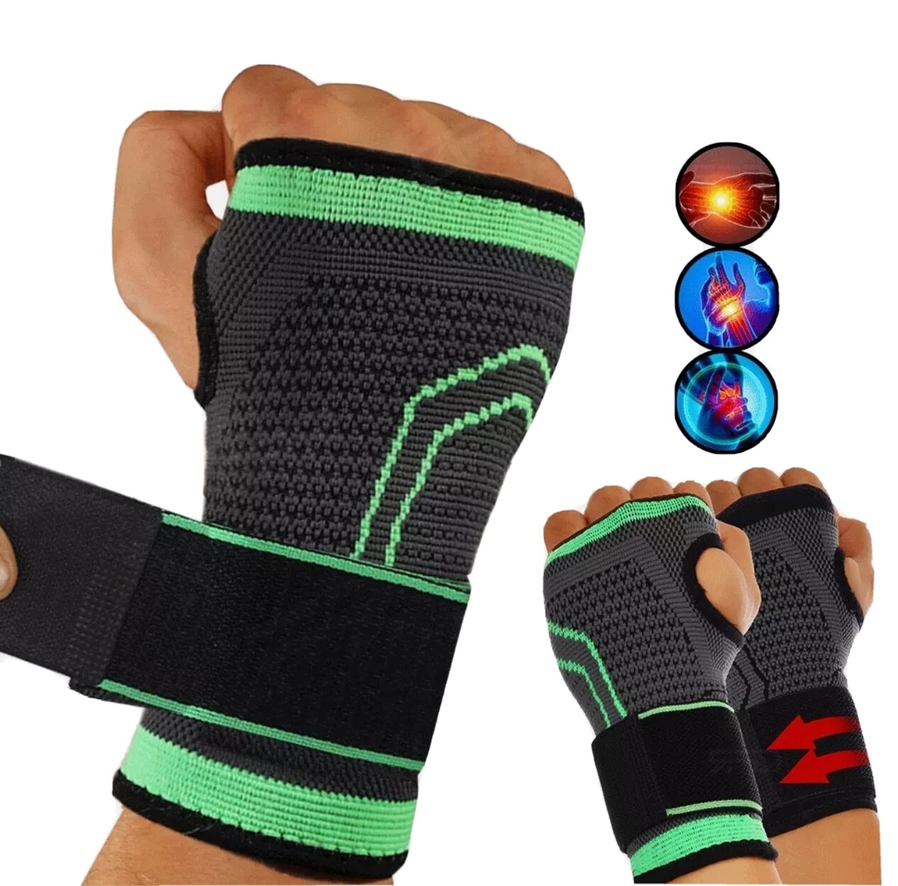 Wrist Brace Compression Hand Support Gloves Arthritis Carpal Tunnel Pain Relief