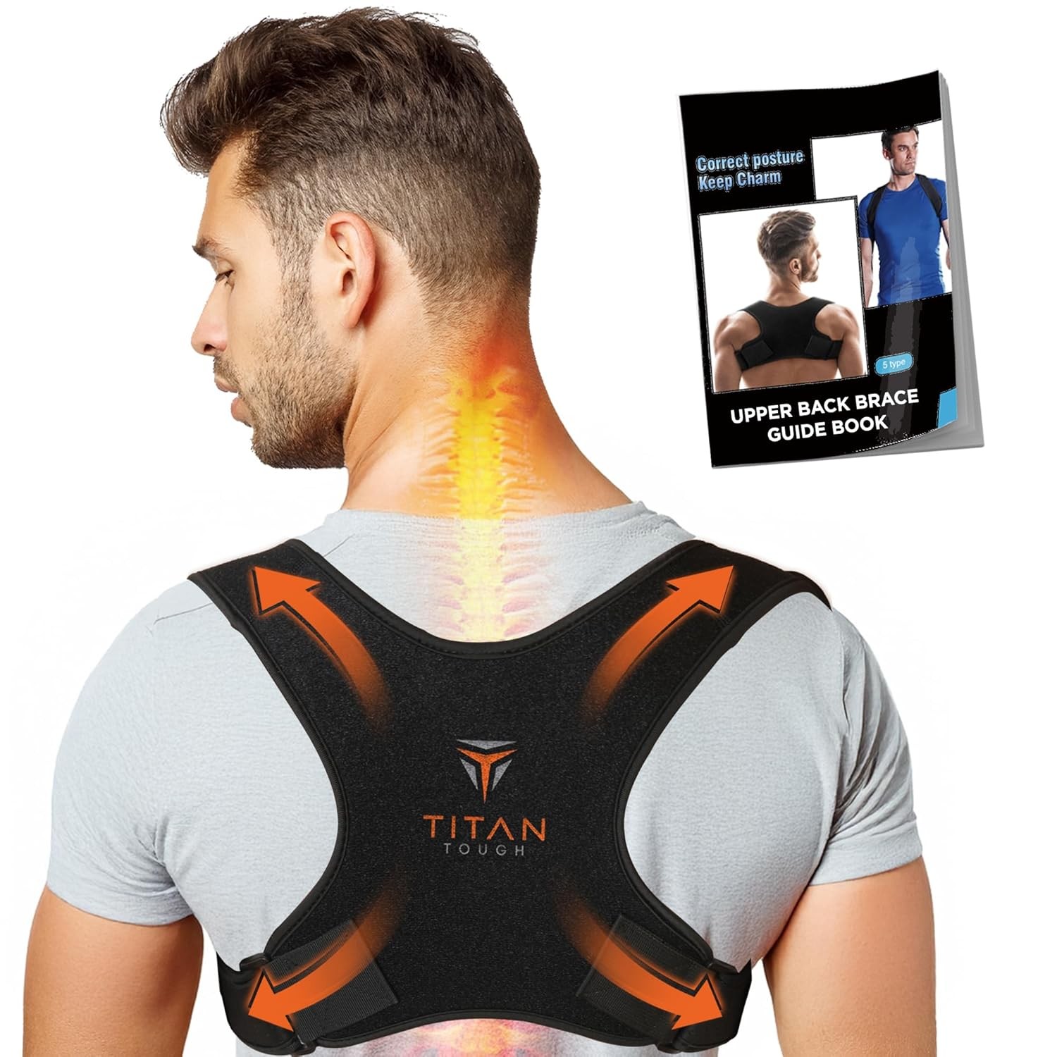 Premium Upper Back Brace for Men & Women, One Size