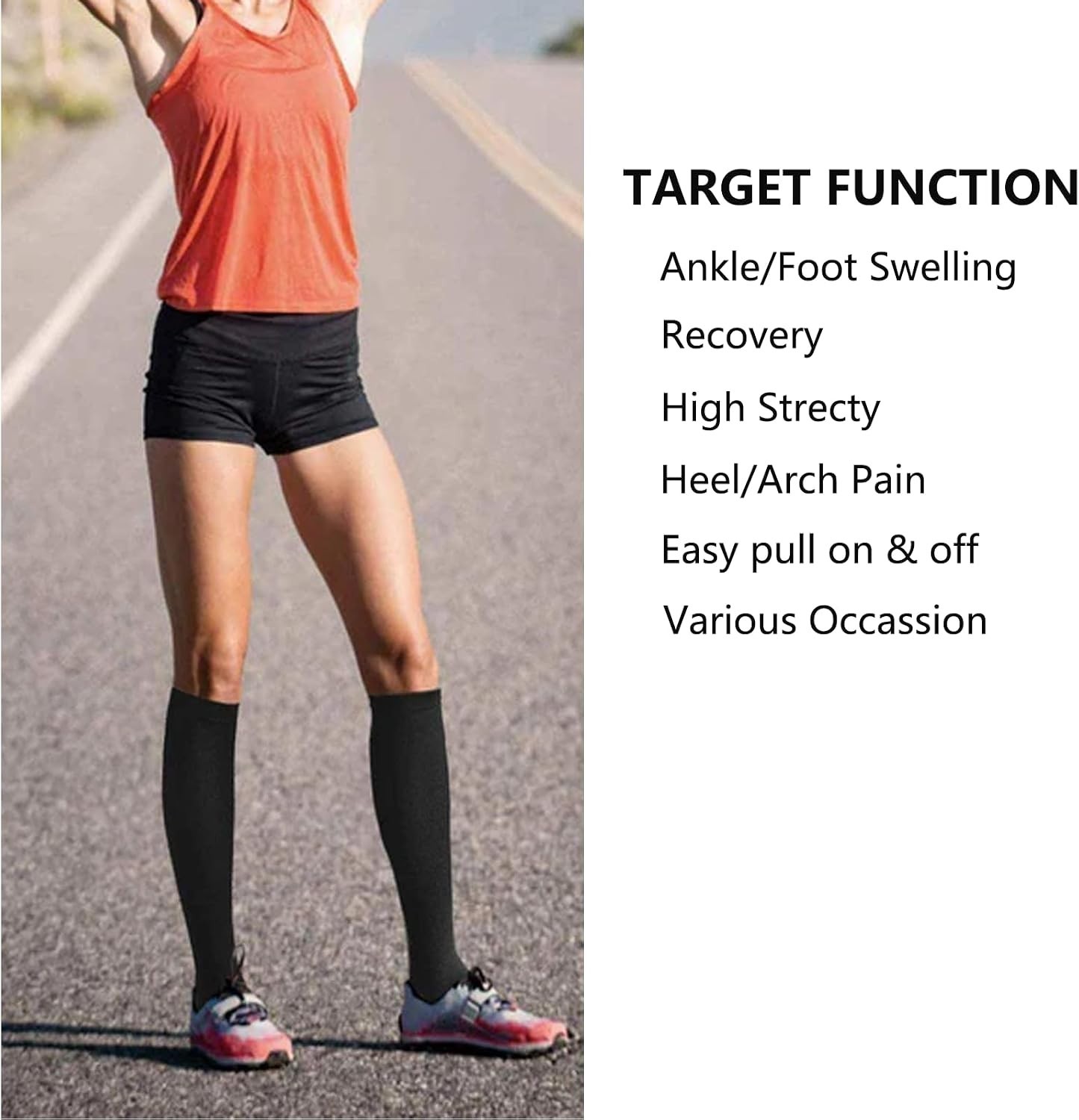 Toeless Compression Socks – Stylish & Supportive Knee High Stockings for Women