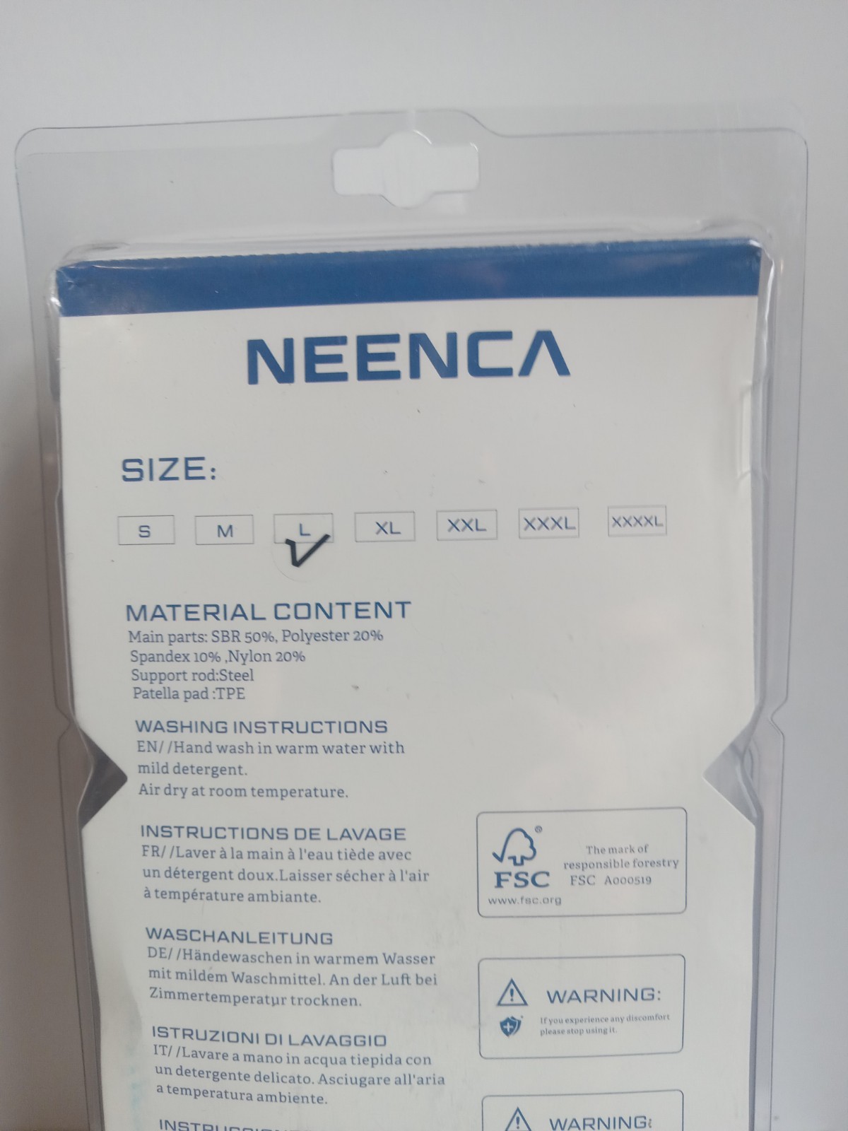 NEENCA Knee Brace HX035 Size Large Hinged Patella Stabilizer Support Sleeve