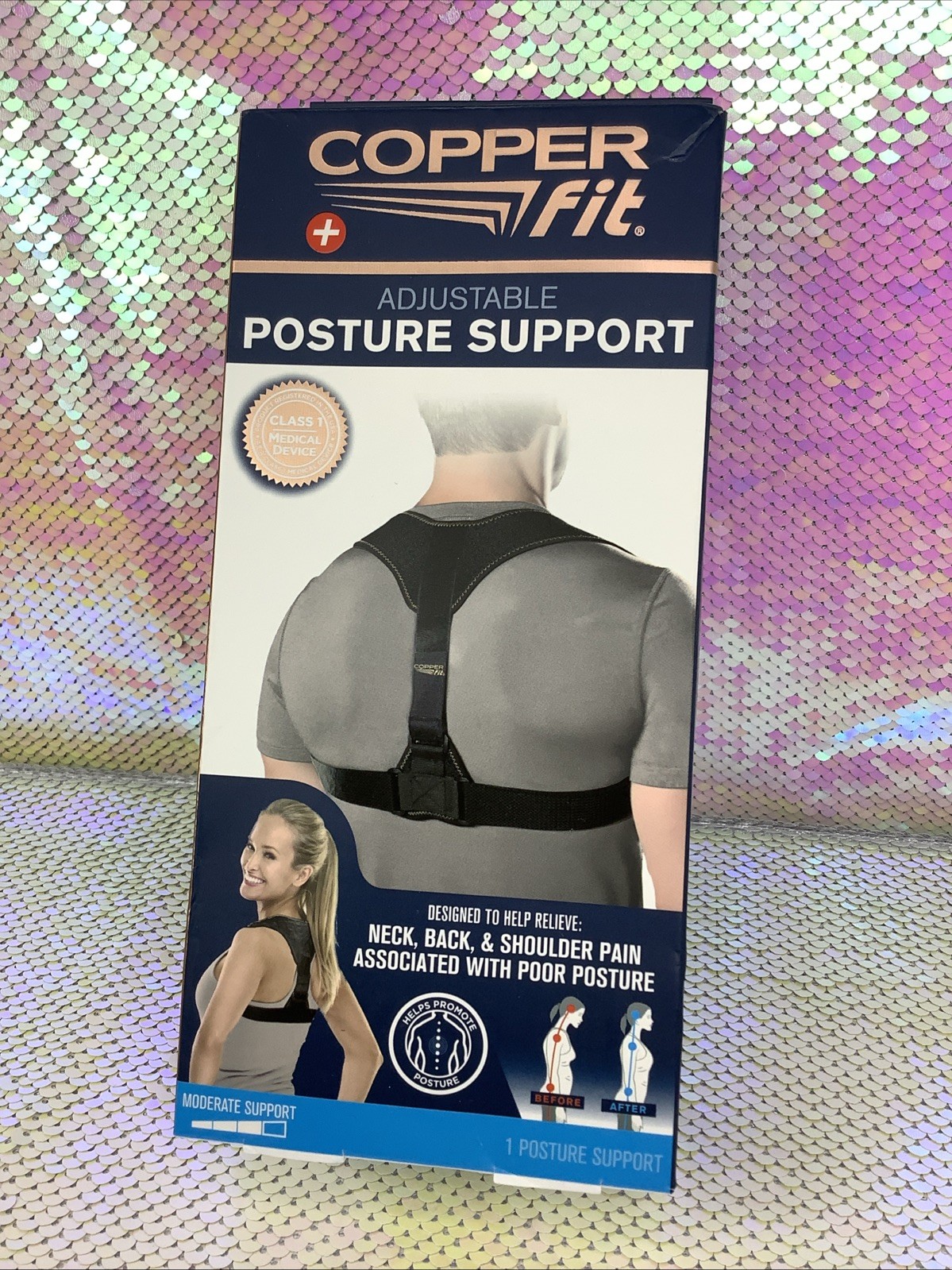 Adjustable Posture Support (Chest 33″-44″) Wear Under Clothes- Lightweight