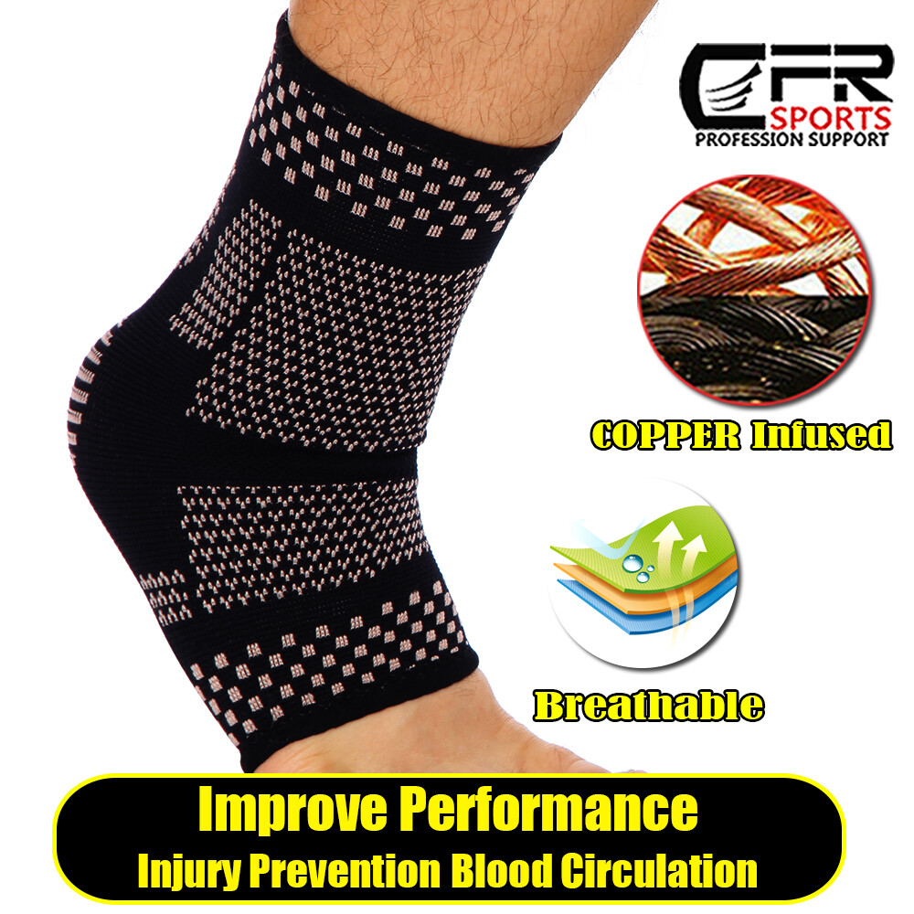 COPPER Plantar Fasciitis Arch Support Compression Ankle Heel feet Brace Sock HG