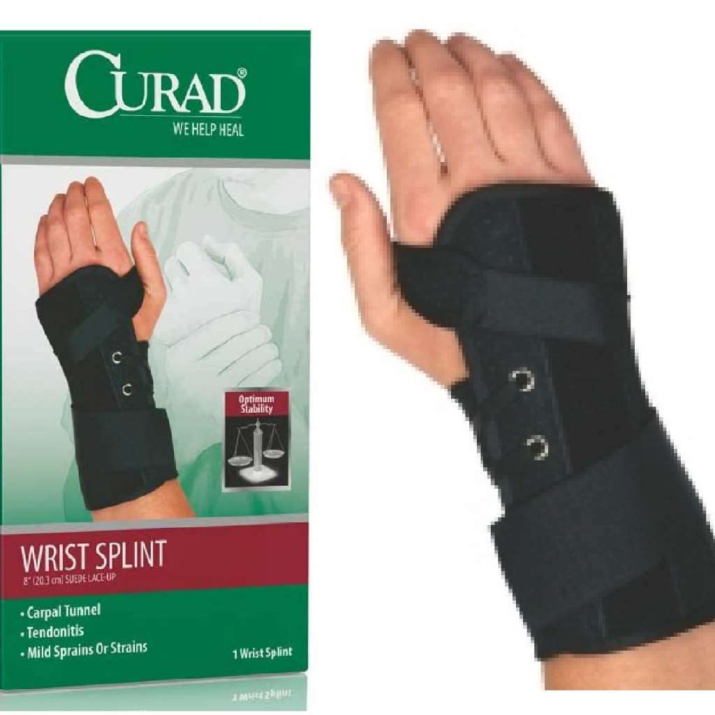Curad Left X-Small Lace-Up Wrist Splint Black