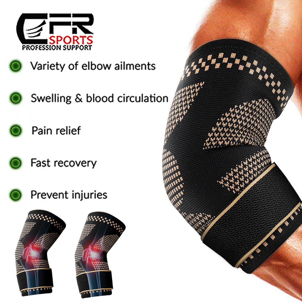 Adjustable Sports Compression Sleeve Elbow Support Brace Arthritis Arm Wrap Band