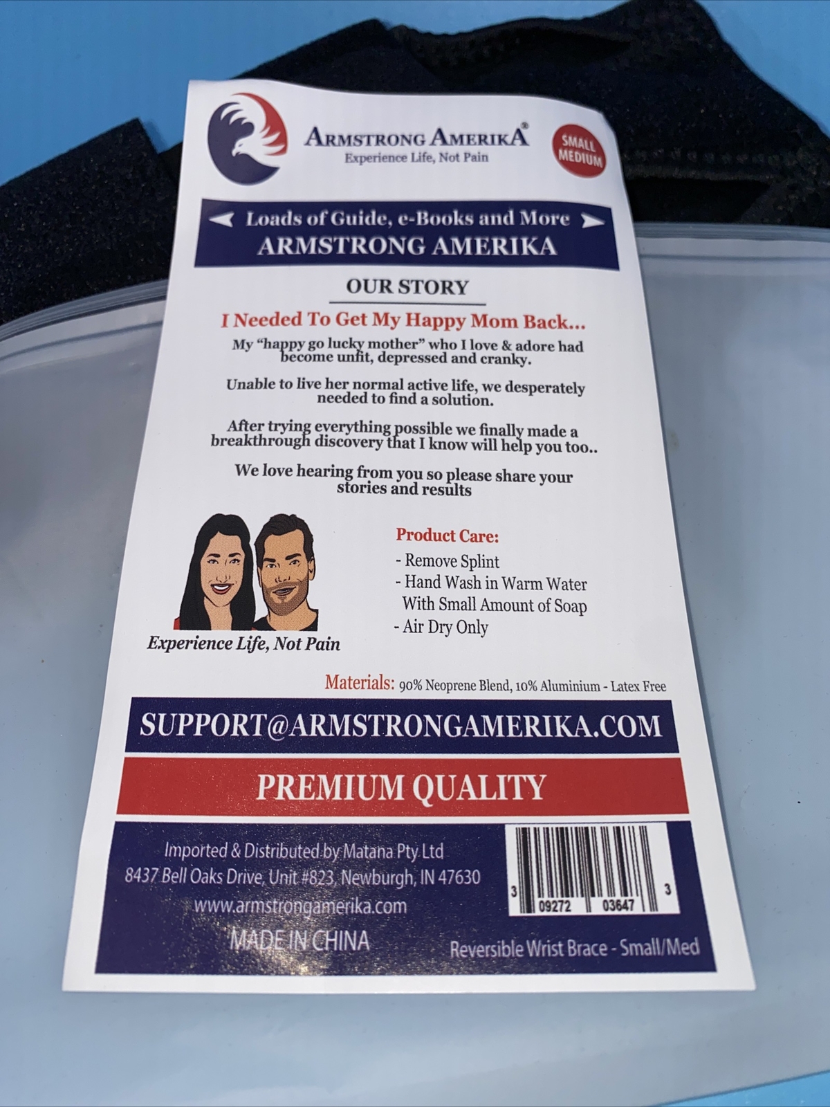 Armstrong Carpal Tunnel Wrist Brace (Night Sleep) Splint (Left/Right) Men/Women