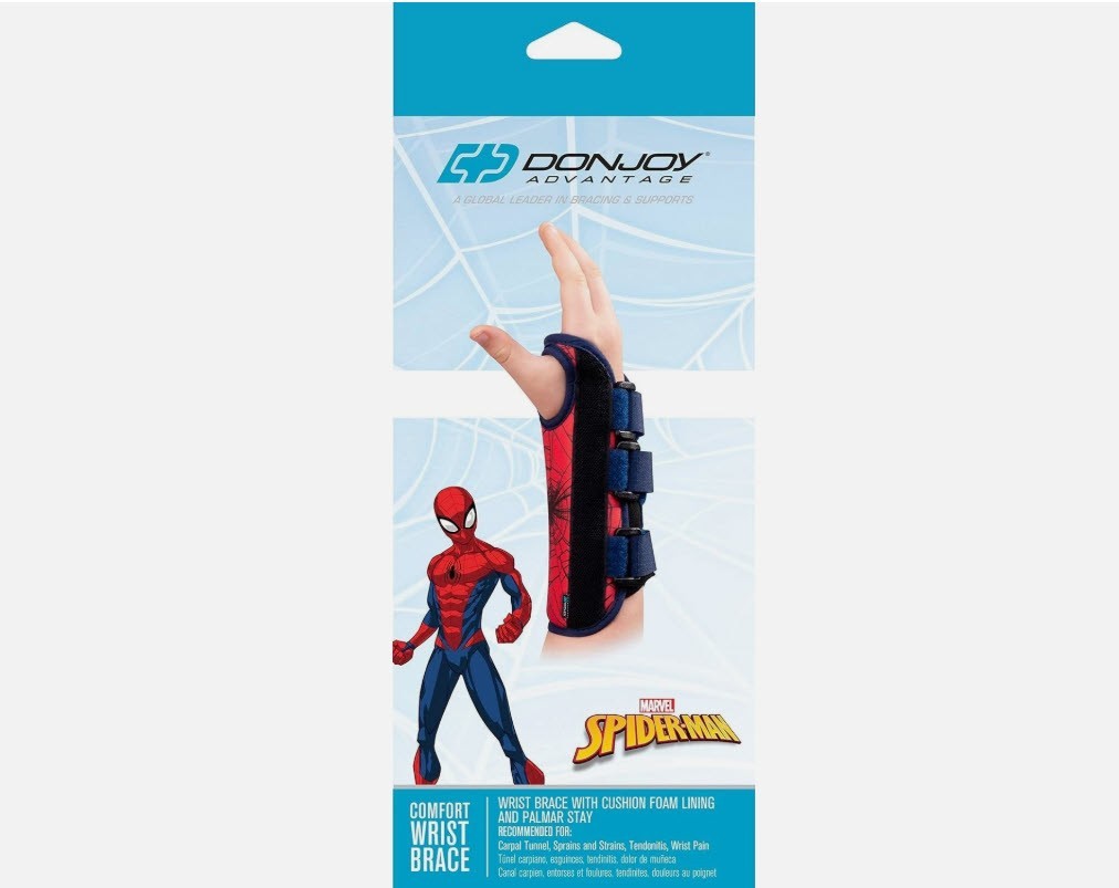 Marvel Spider-Man Youth Right Wrist Brace Splint for Sprains, Strains & Pain