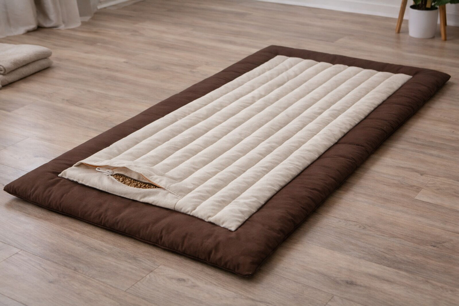 VEGAN Mat Mattress BREATHABLE cotton Filled with charlock mustard seeds 70/100
