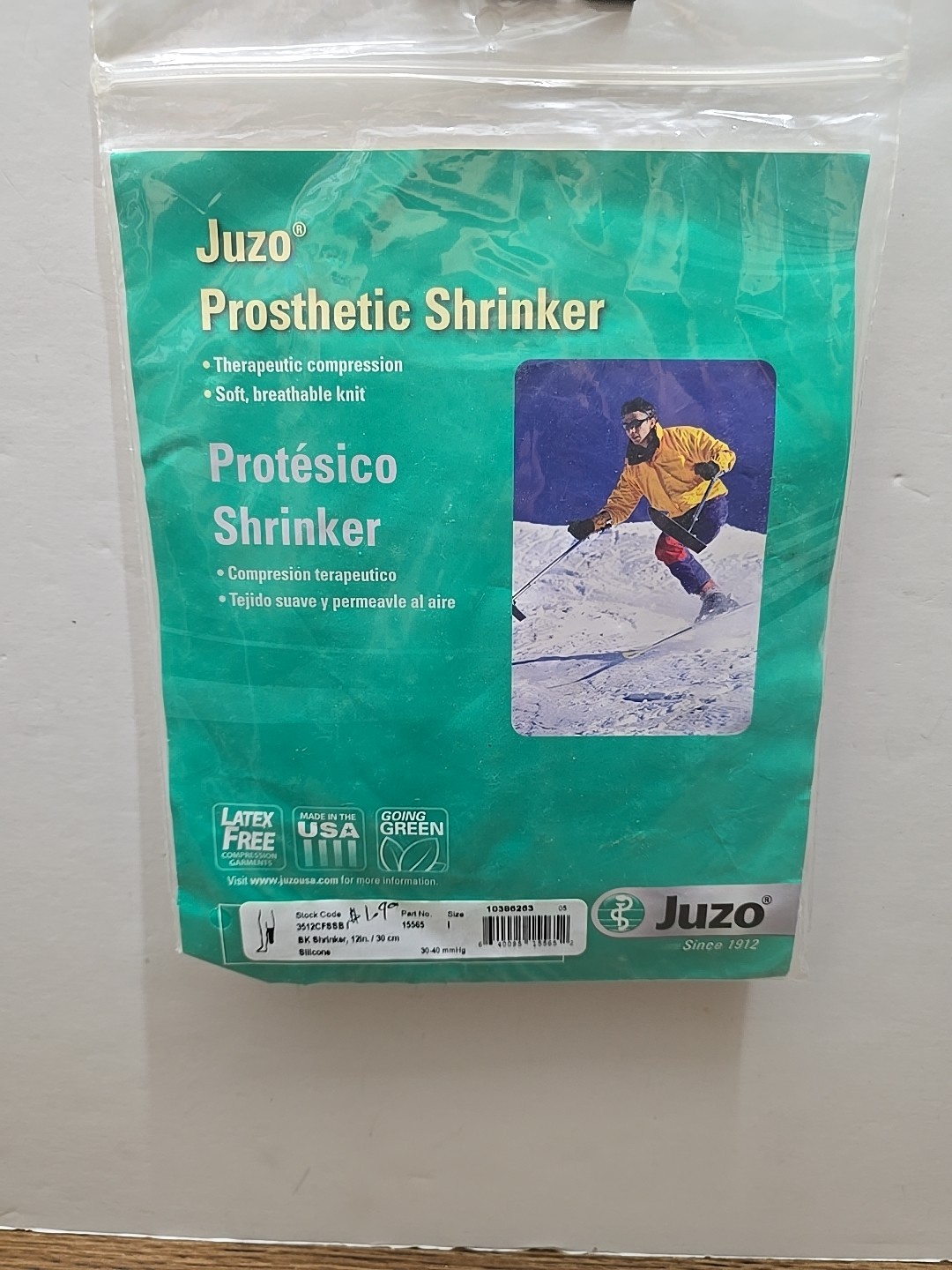 JUZO 3512CFSSB 1 Soft Prosthetic Shrinker BK 12in/30cm Size 1 Breathable Knit