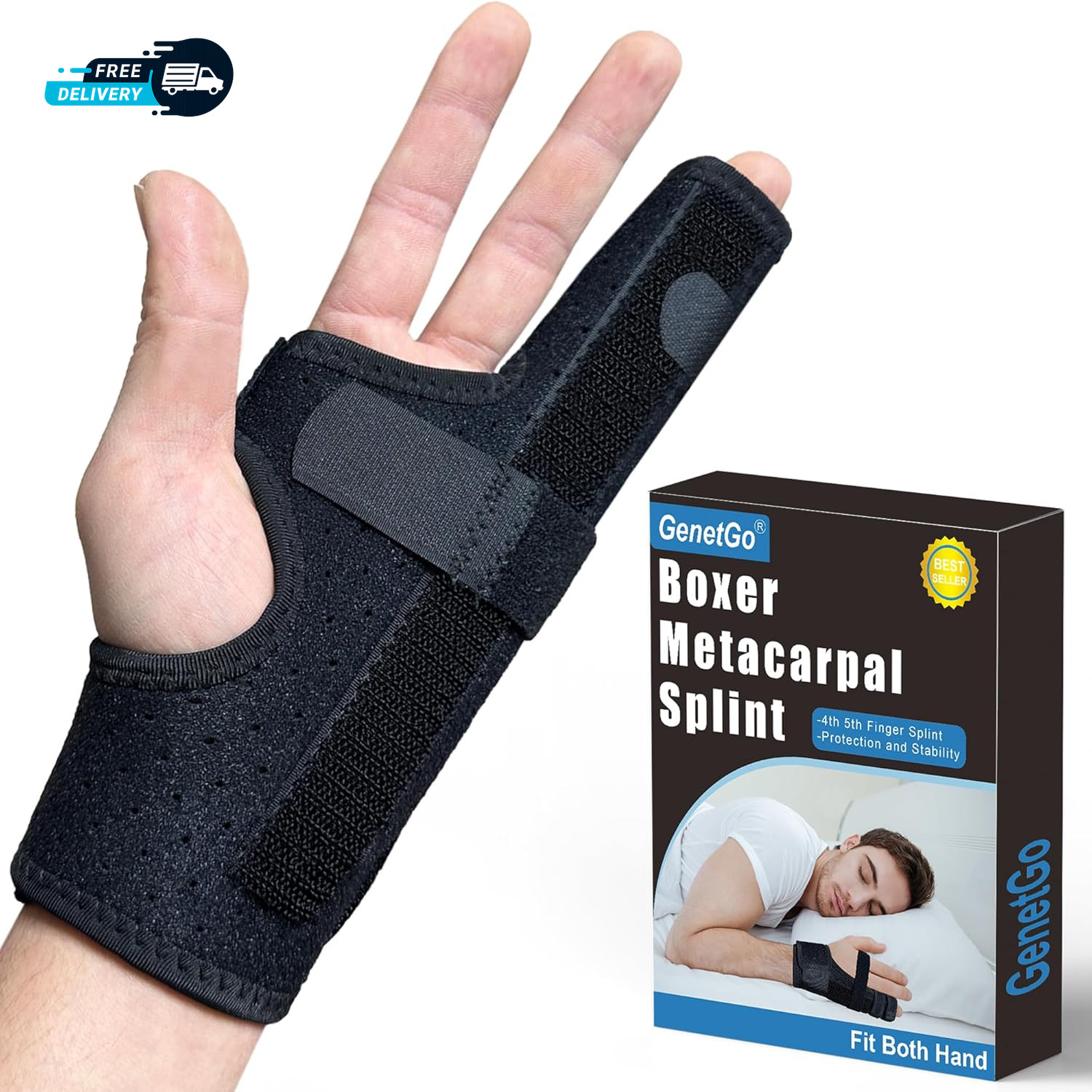 Metacarpal Finger Splint Hand Brace Pinky Ring Finger Immobilizer