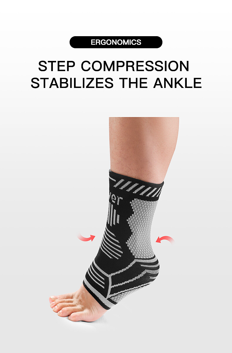 Silver Ankle Brace Compression Sleeve Support Socks Foot Fasciitis Pain Relief