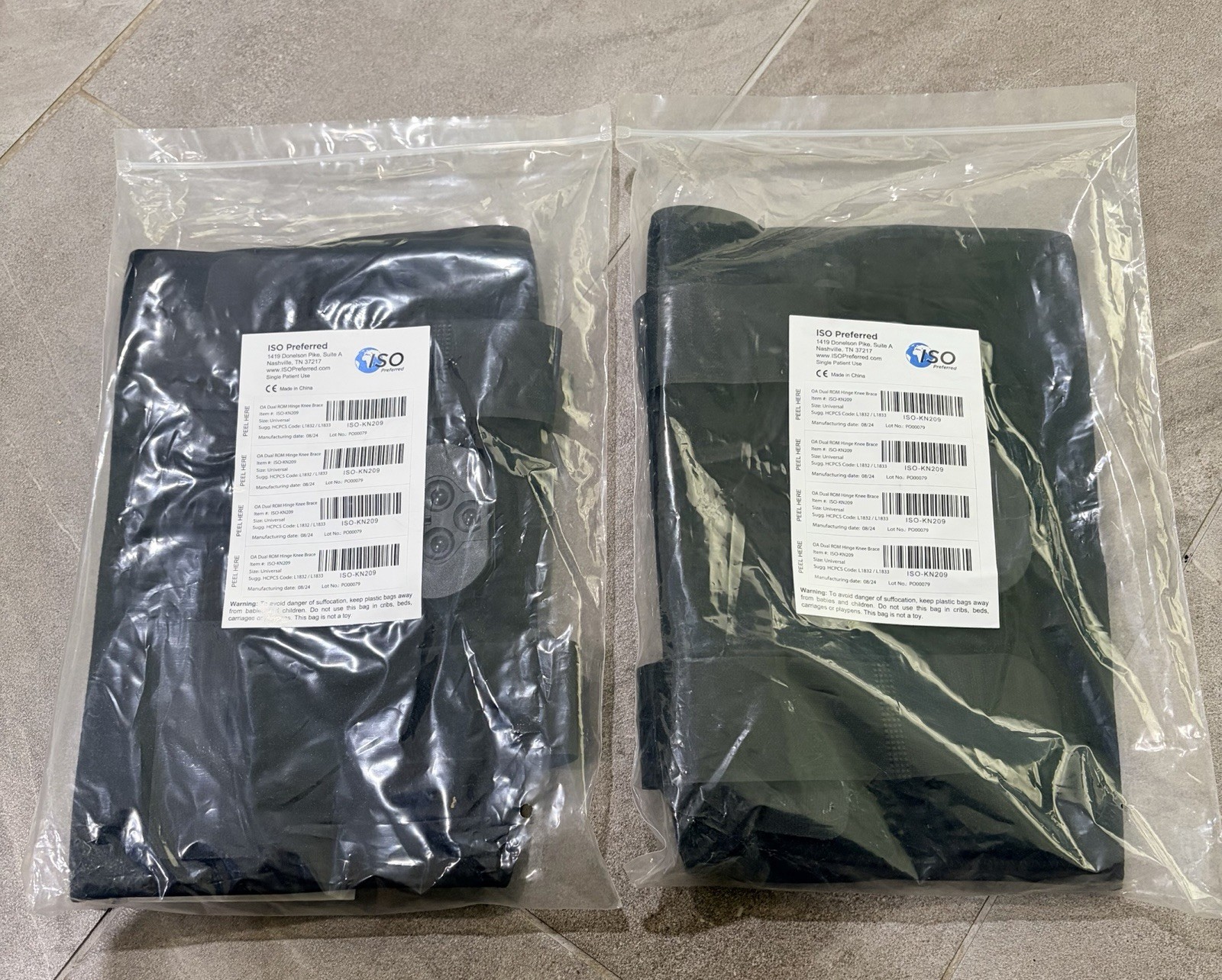 2 ISO Preferred OA Dual ROM Hinge Knee Brace Universal Left or Right KN209