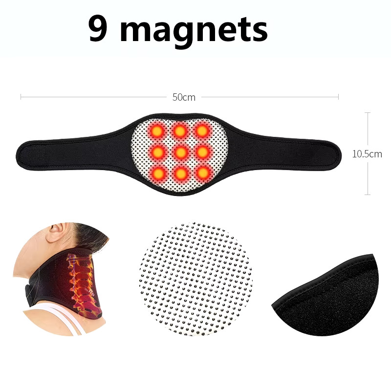 Self-Heating Magnetic Neck Support Brace – Medium Soft Portable Cervical Pillow