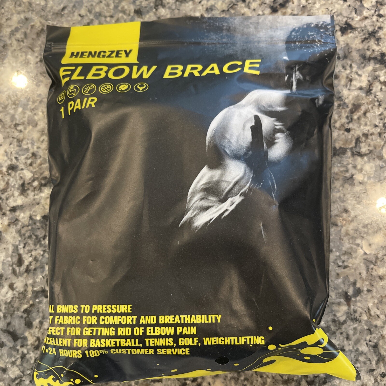 Hengzey Elbow Brace, 1 Pair, New