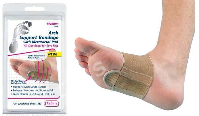 PEDIFIX Arch Support Compression Bandage W/ Metatarsal Pad P6002 Neuroma Pain