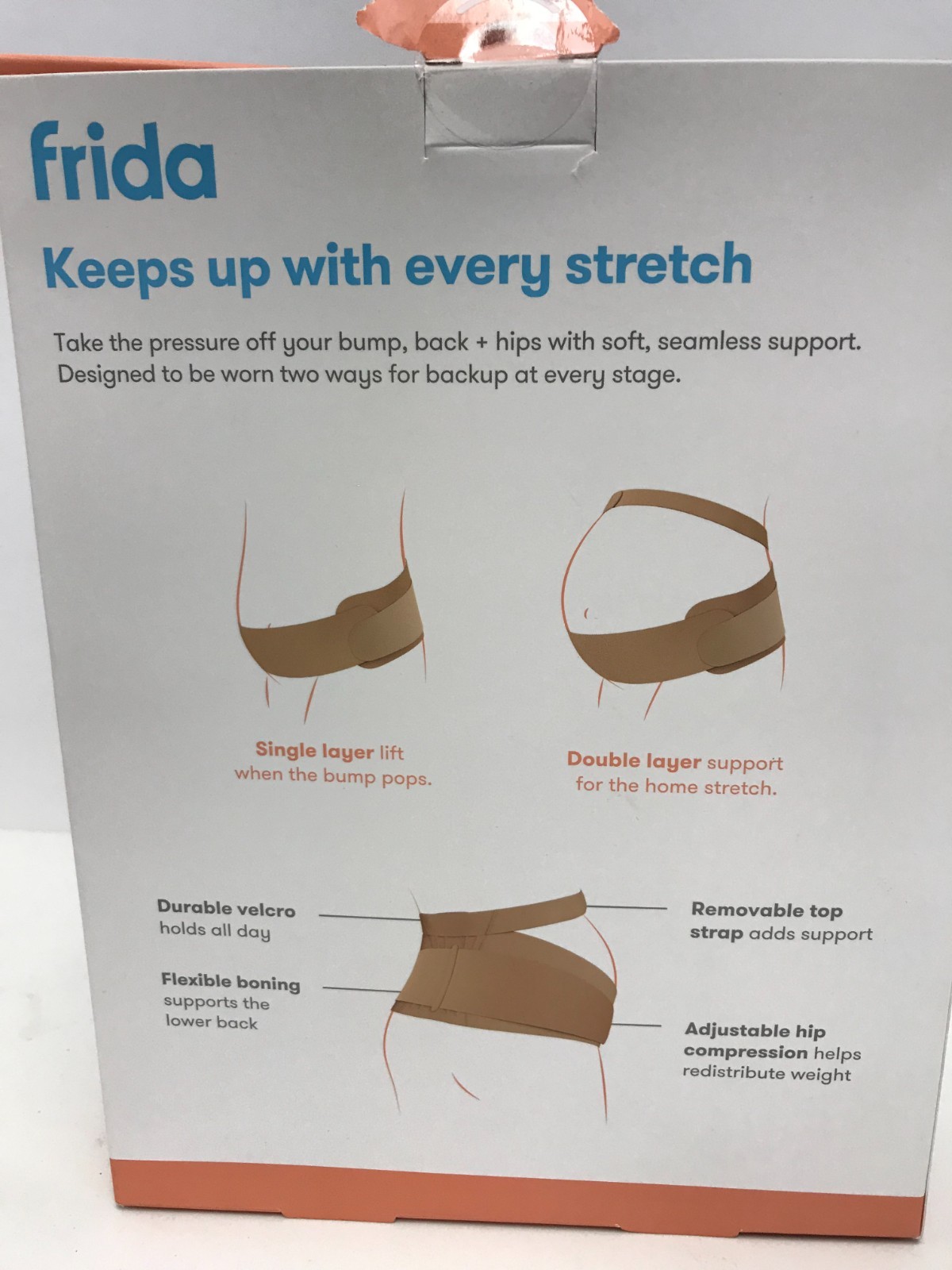 frida Dual-Support Belly Band, L/XL, Compression & Support, Adjustable, Clay 22