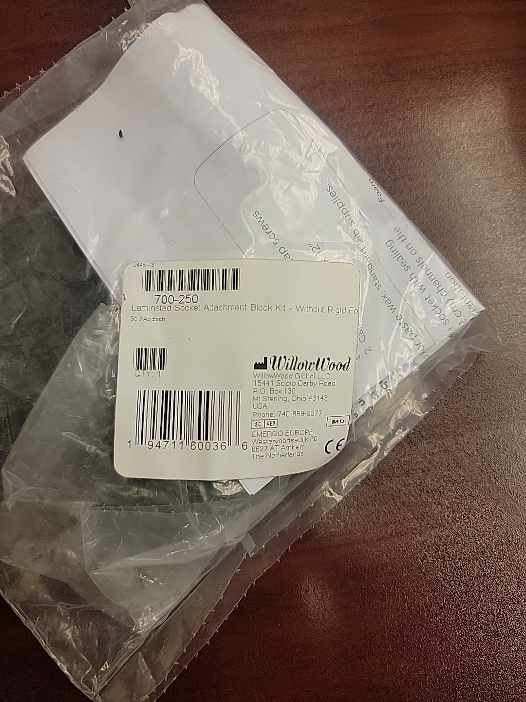 WillowWood Laminated Socket Attachment Block w/out Foam (item #700-250)