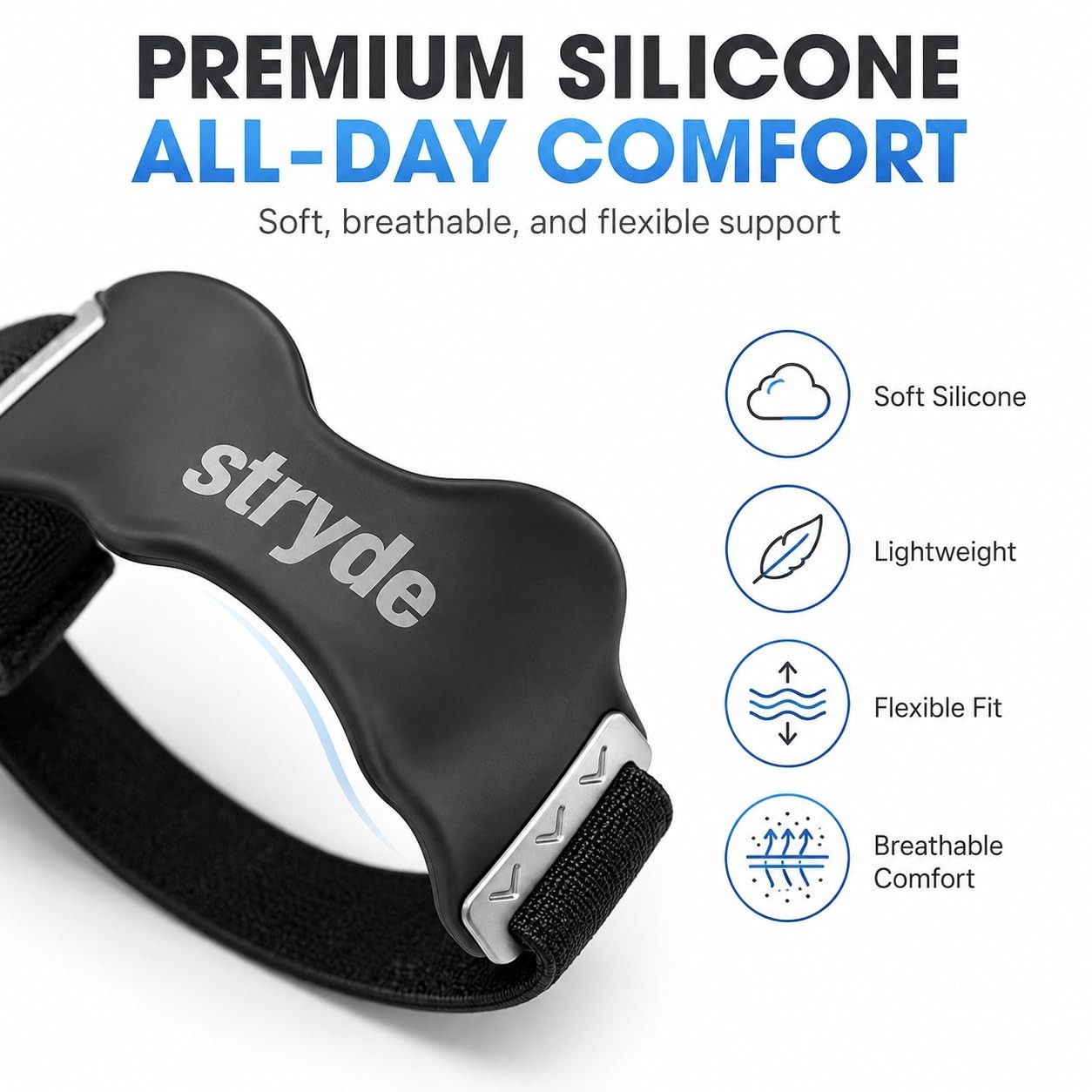 Stryde Precision Knee Strap – Premium Stryde Knee Strap with Silicone Lock-Po…