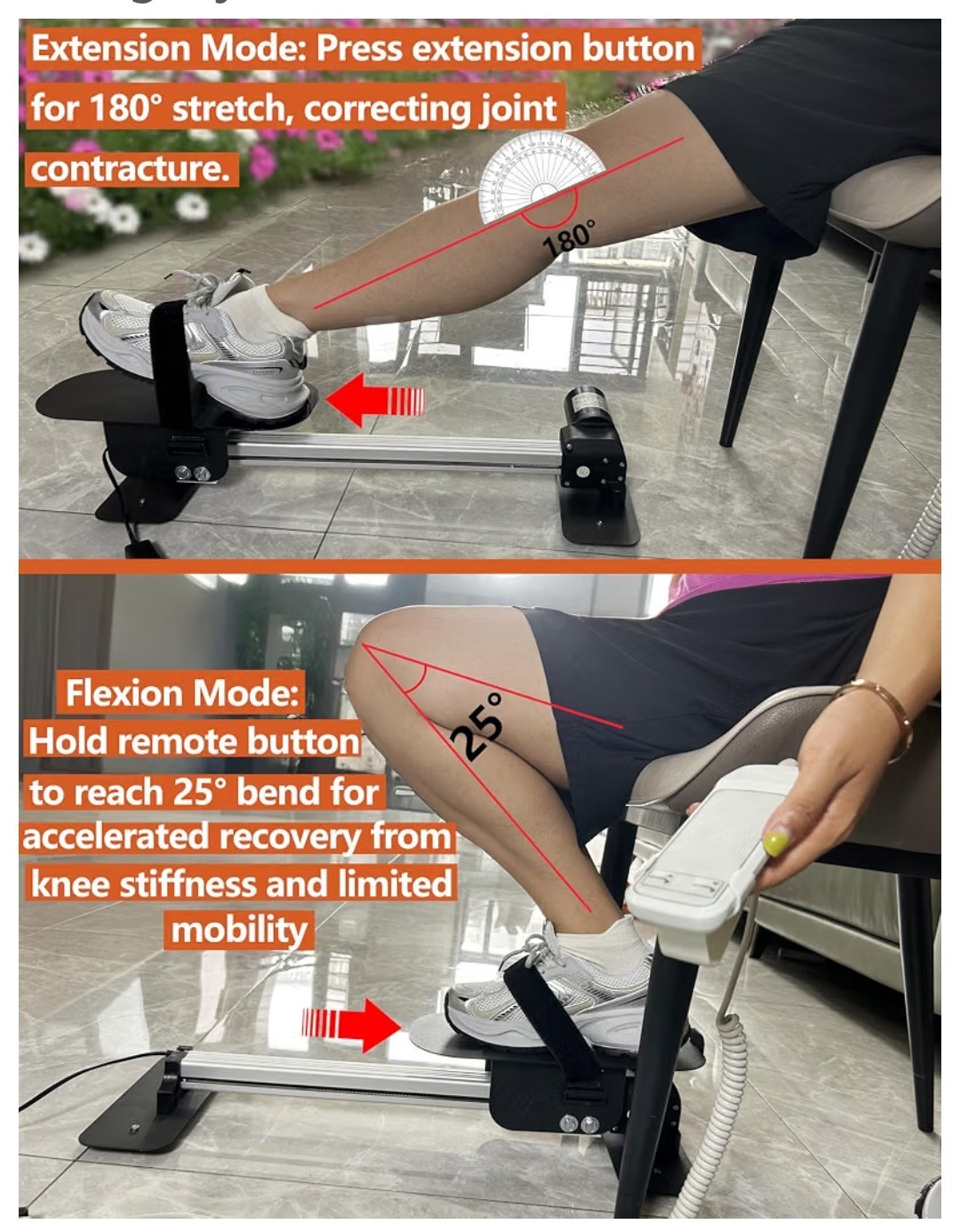 Electric Knee Glide for Knee Replacement Recovery Knee Strength Therapy Exercise