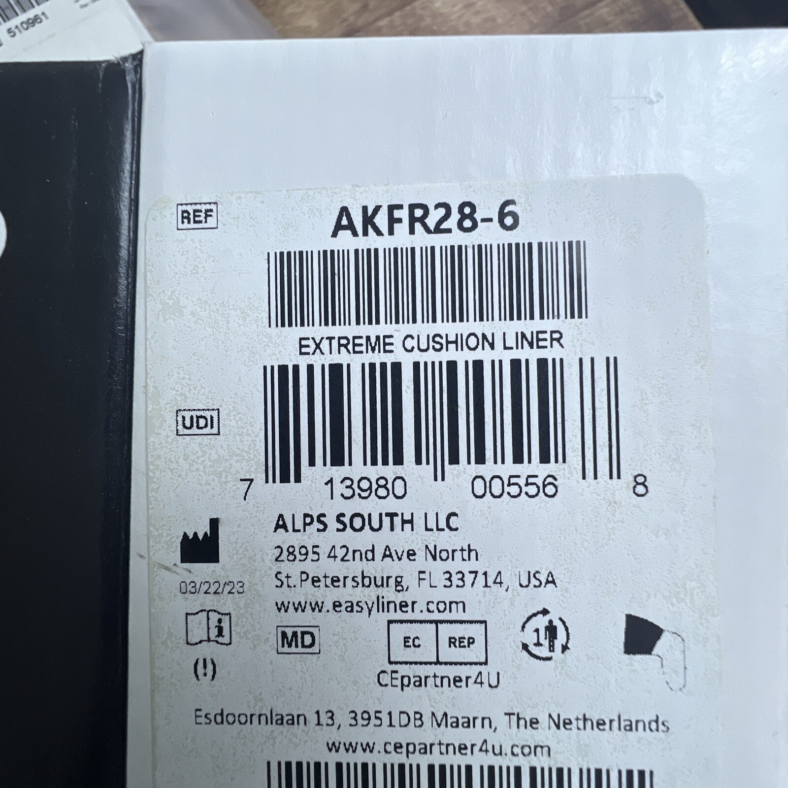 ALPS Extreme Cushion Gel Liner AKFR28-6 NEW