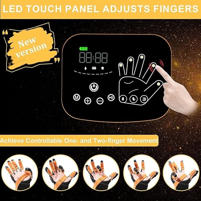 Hand Rehabilitation Robot Glove (LEFT, XL) Upgraded Training Finger Strengthener