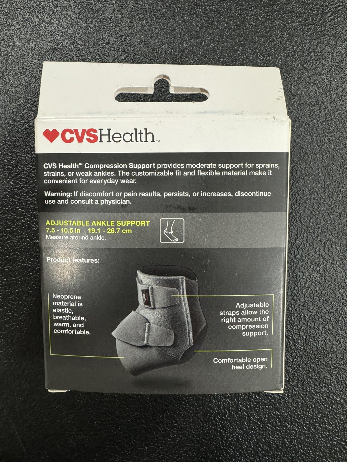 New! CVS Ankle Compression Support One Size Moderate Support