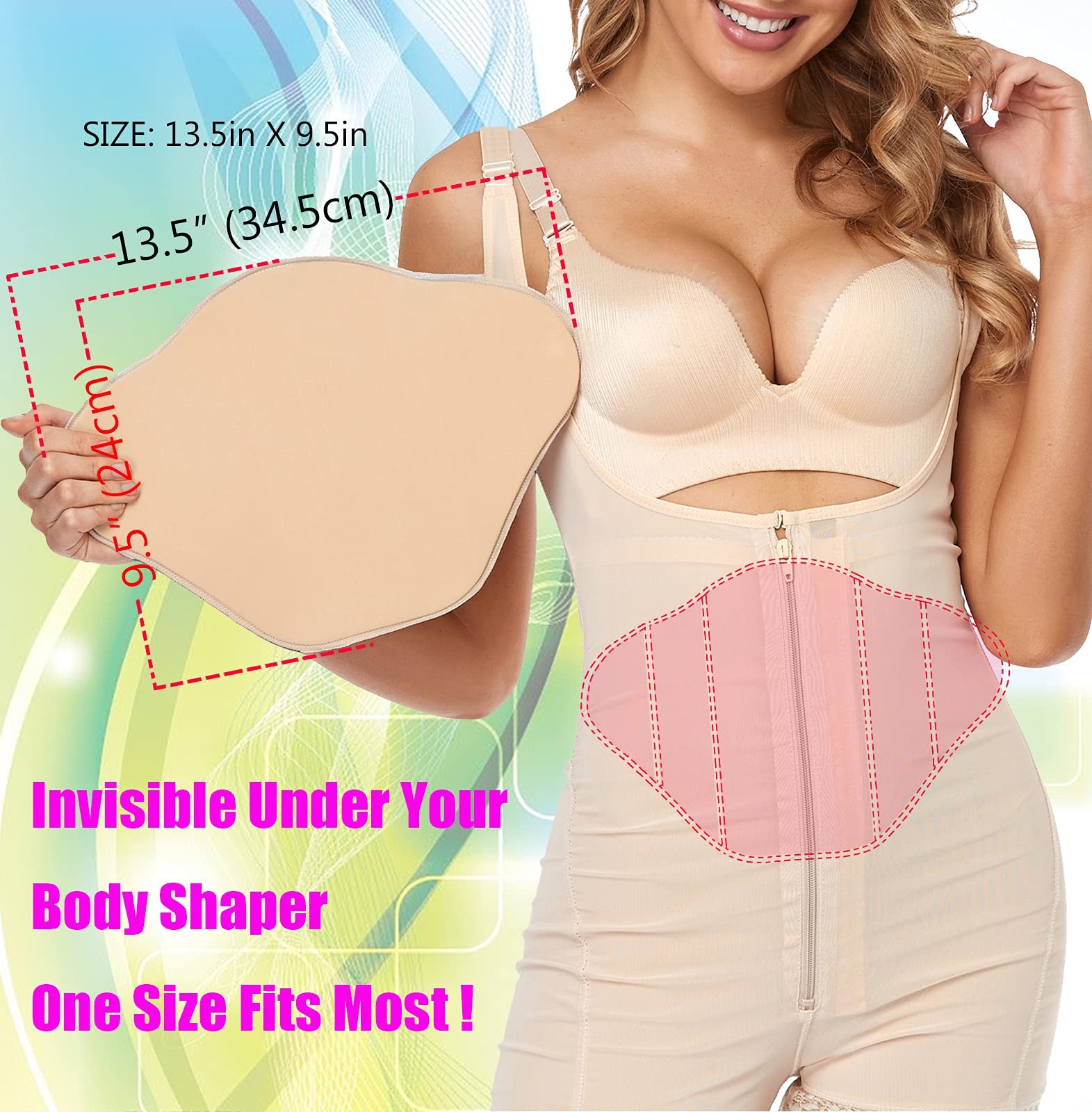 Moolida Lipo Foam Compression Ab Board Post Surgery Abdominal One Size, Beige