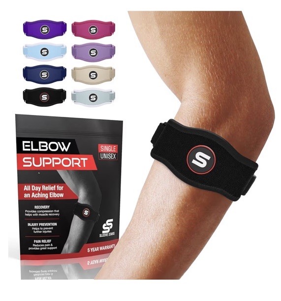 SLEEVE STARS~Elbow Support~Adjustable Elbow Strap~Single Unisex OSFM Sealed NEW!