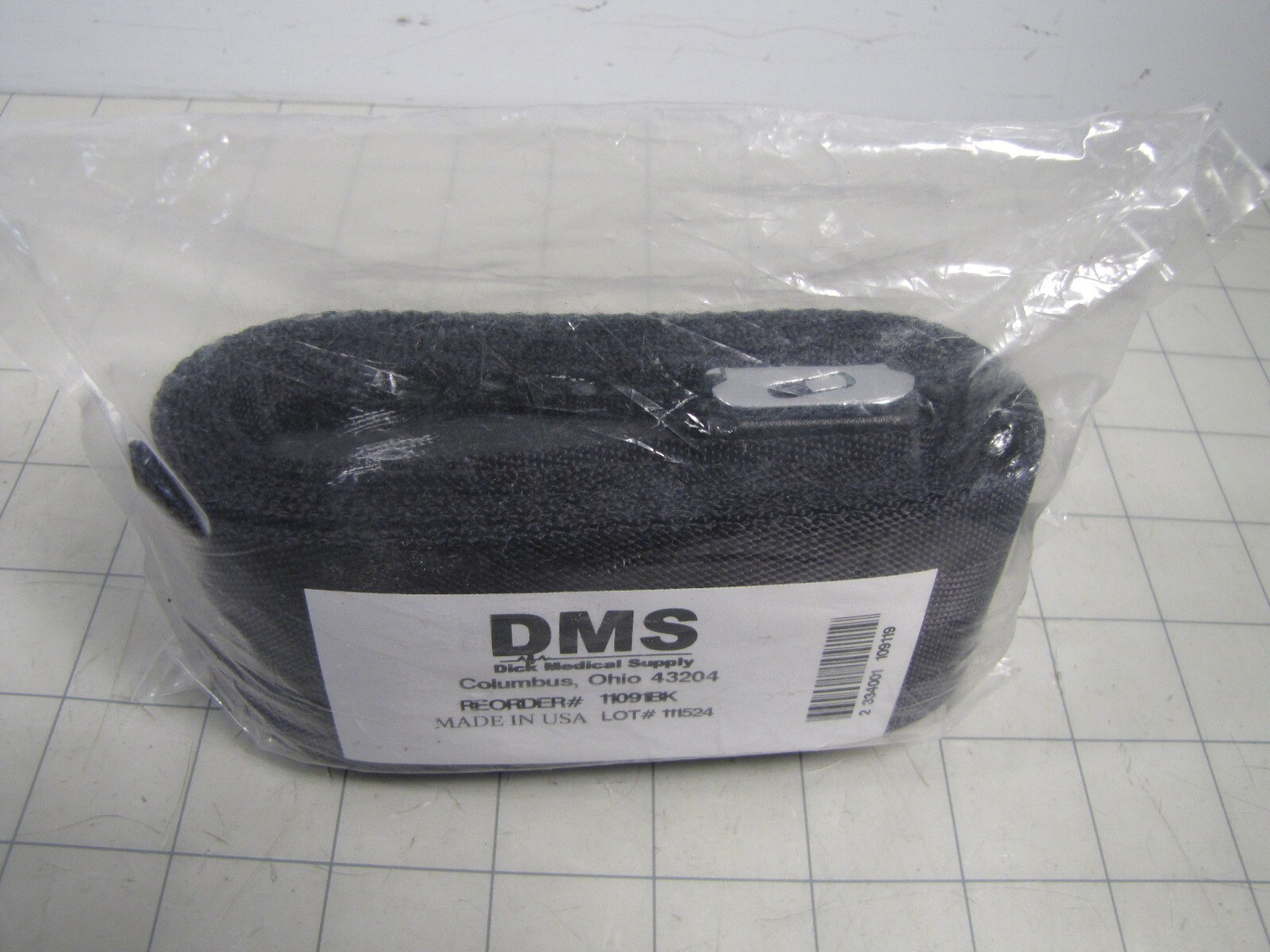 9ft Long DMS 11091BK Black Nylon Strap w/ Push Button Buckle NEW