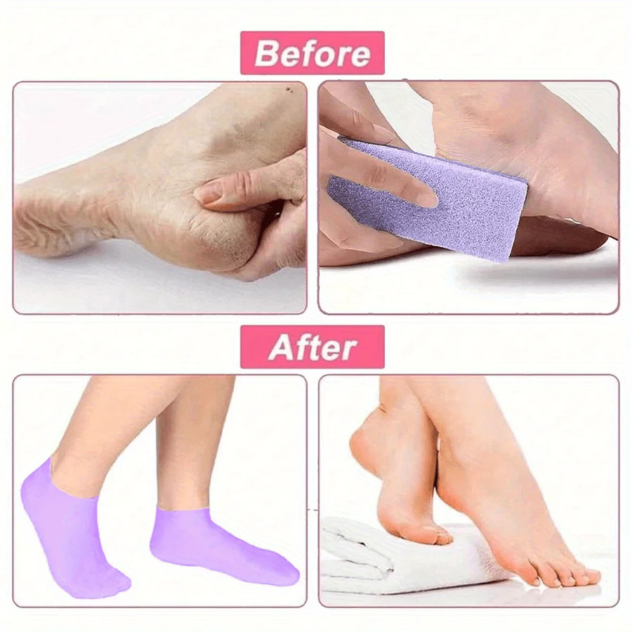 A pair of silicone foot care socks, women’s moisturizing and anti-cracking foot