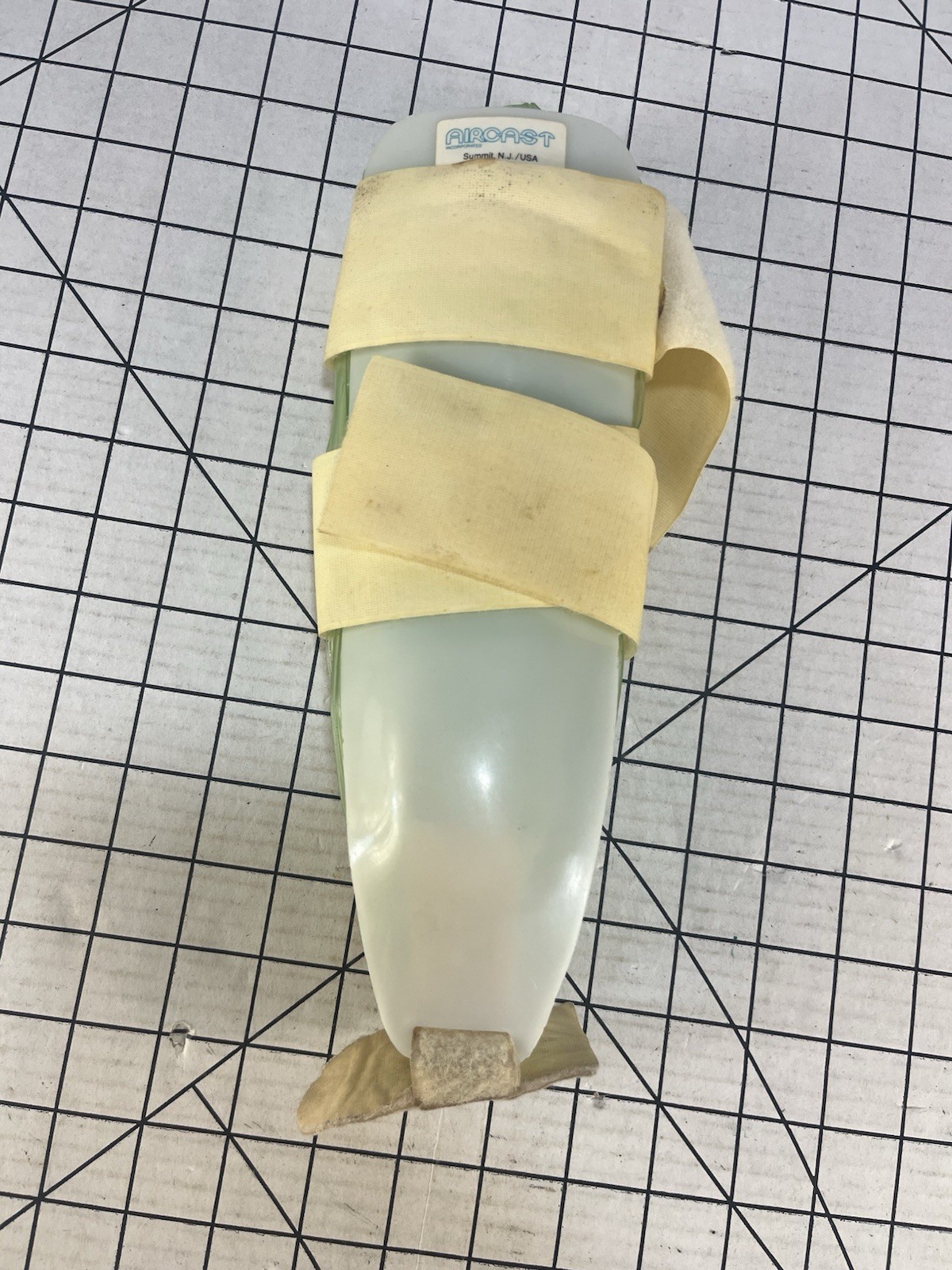 Vintage 70s Aircast Air Stirrup Right Ankle Brace Green Pneumatic Bladder Prop