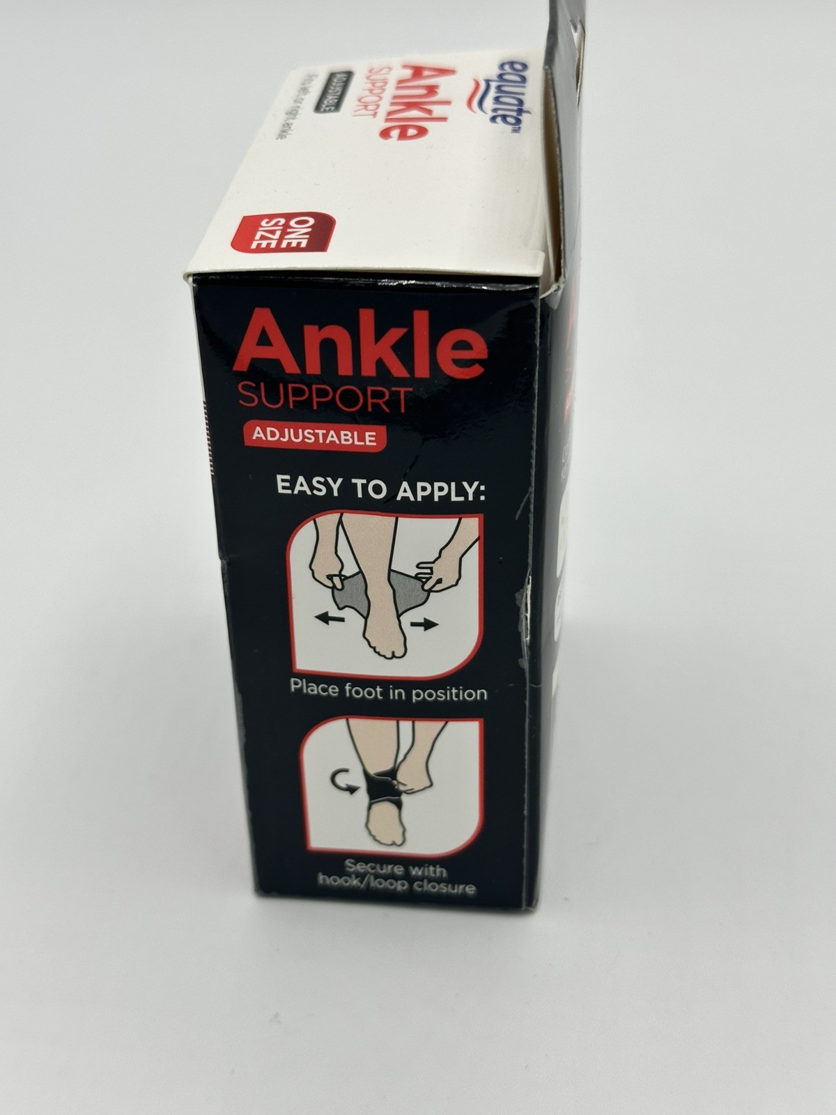 Equate Adjustable Ankle Support – Black – One Size – NEW In Box
