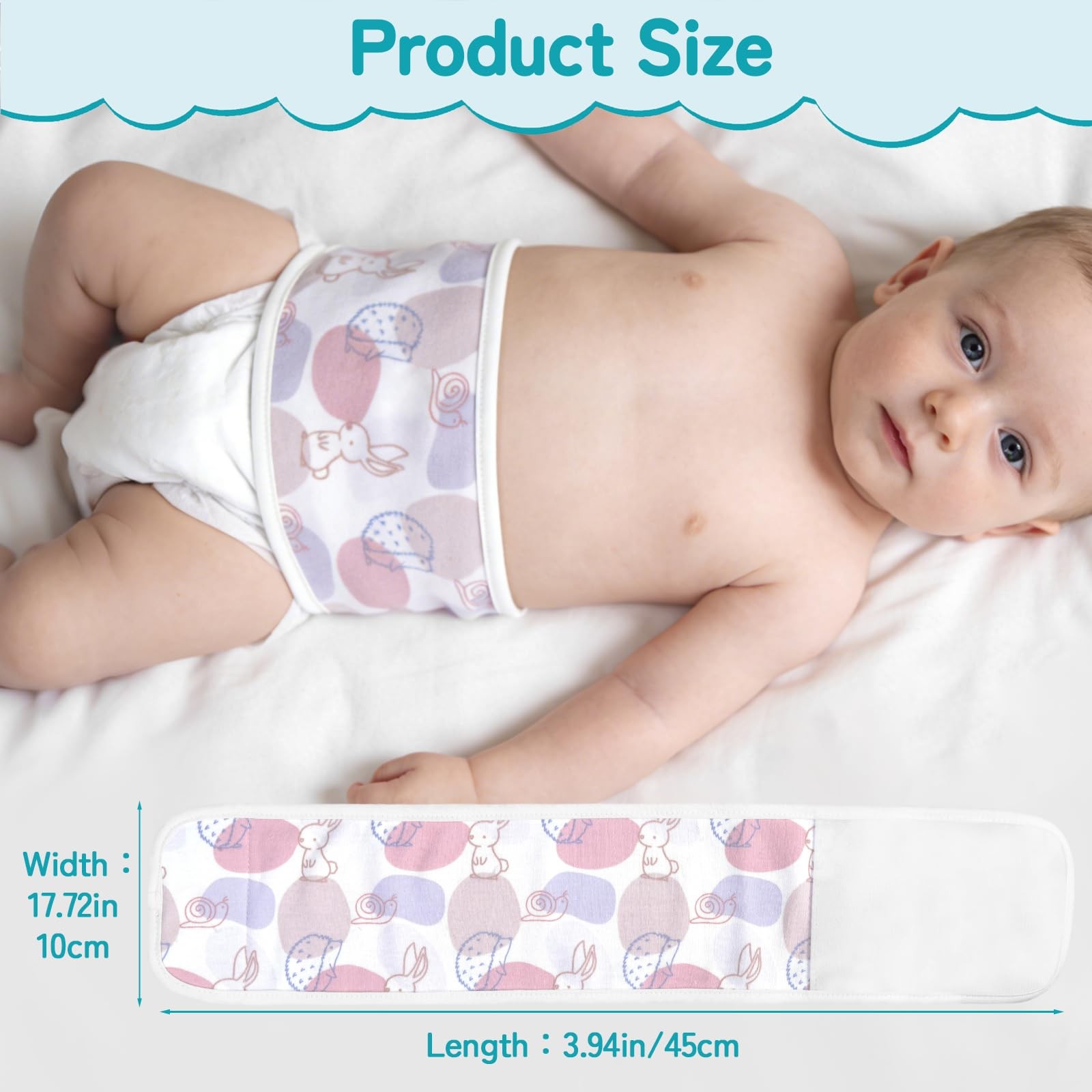 4pcs Newborn Infant Belly Wrap Comfort Pure Cotton Umbilical Cord Cover Band,…