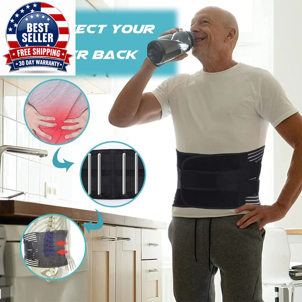 Double Pull Back Lumbar Support Belt Waist Orthopedic Corset Men Women Spine Dec
