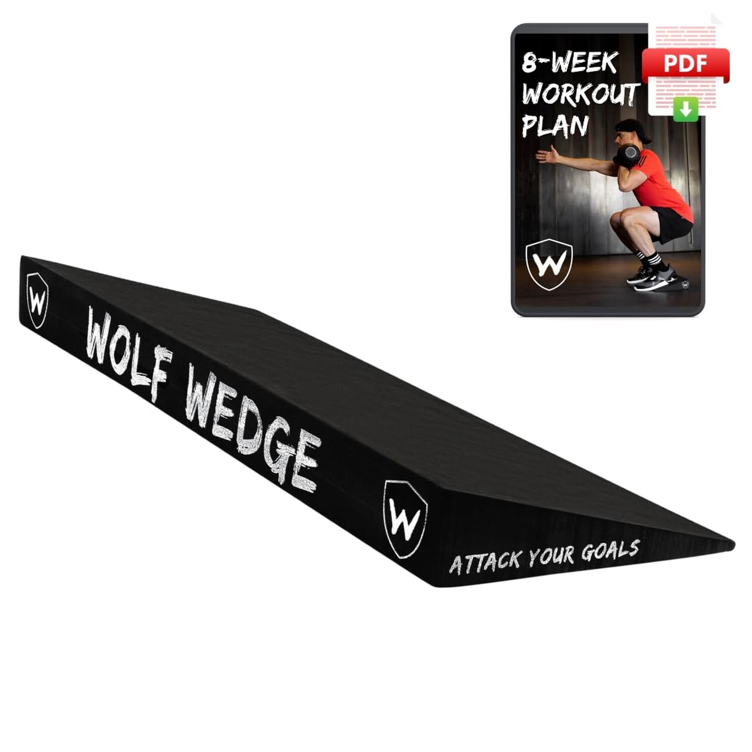 Squat Wedge – Slant Board Heel Lift for Strength and Knees Over Toes – Calf S…