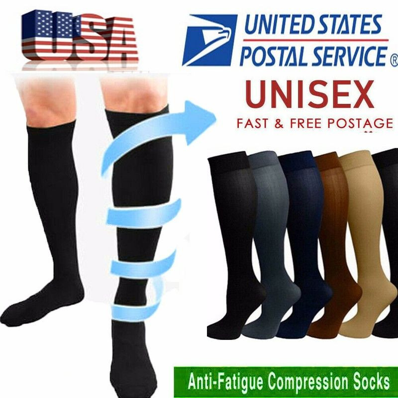 3/Pair Men Women Knee High 30-40mm S-XL Compression X Socks