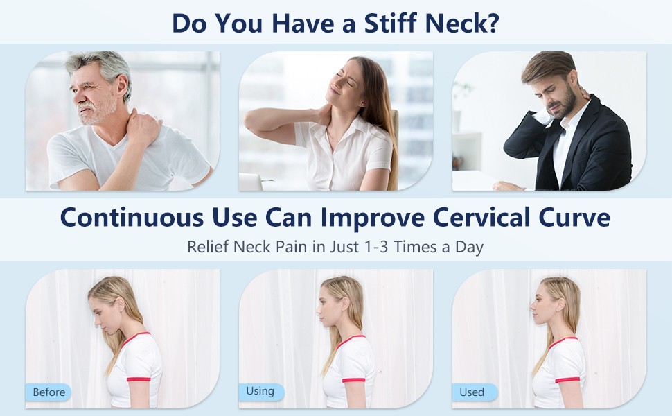 Cervical traction device, neck and shoulder relaxer, chiropractic neck pillow#KK