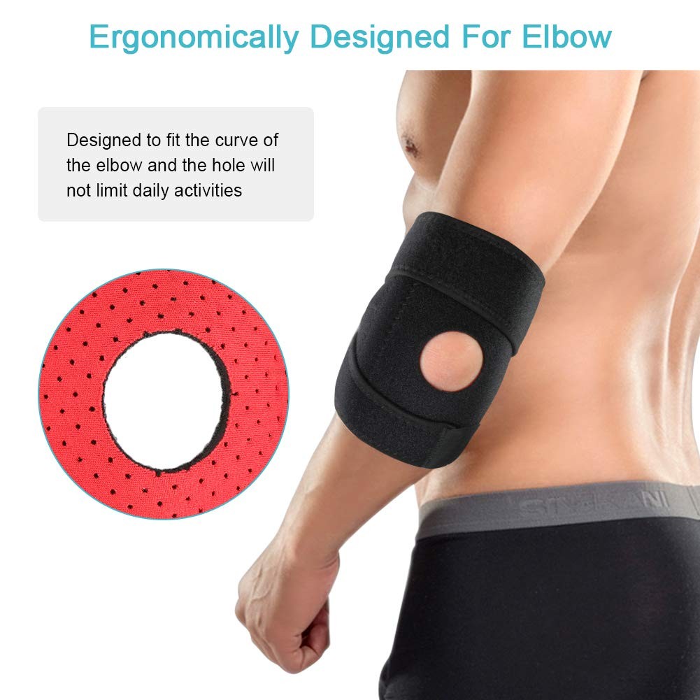 Elbow Brace for Tendonitis Adjustable, Elbow Brace Strap with Metal Stabilisers,