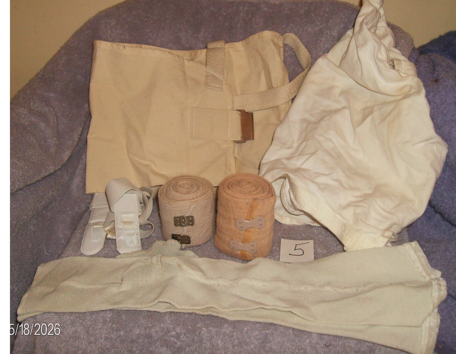 ELASTIC BANDAGE WRAP SUPPORT 2 ROLLS EA W/ 2 CLIPS & FREE 2 ARM LEG STOCKINGS #5
