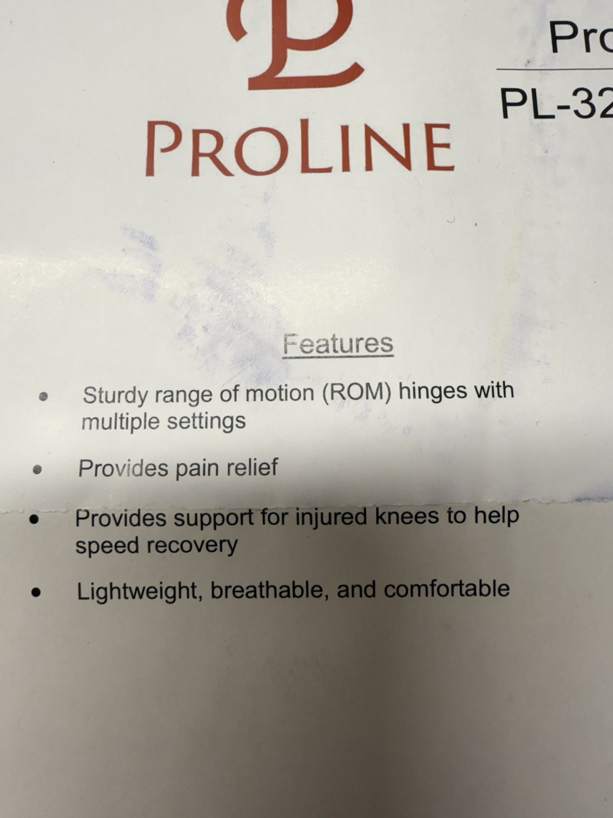 ProLine Innovations PL-32/33 ROM Knee Support Brace New Universal Bilateral