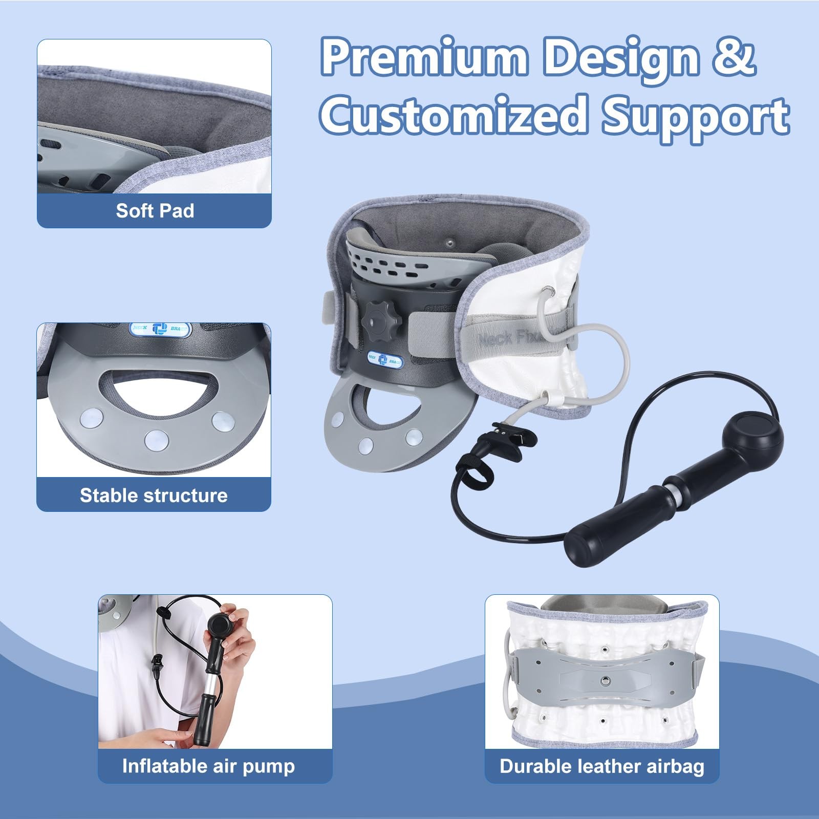 Cervical Traction Device, Neck Stretcher Cervical Traction, Adjustable Neck B…
