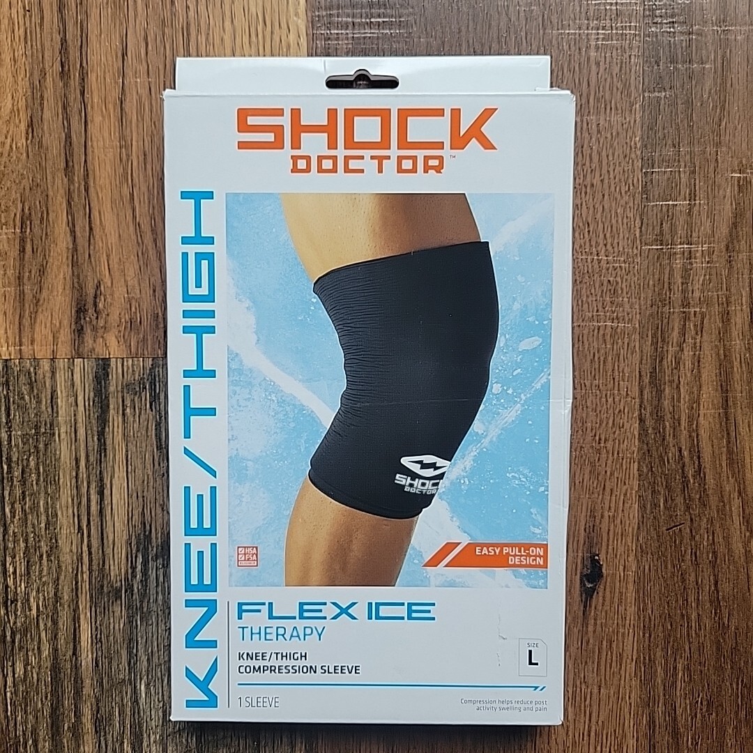 Shock Doctor Recovery Flex Ice Therapy Knee Thigh Compression Sleeve LARGE
