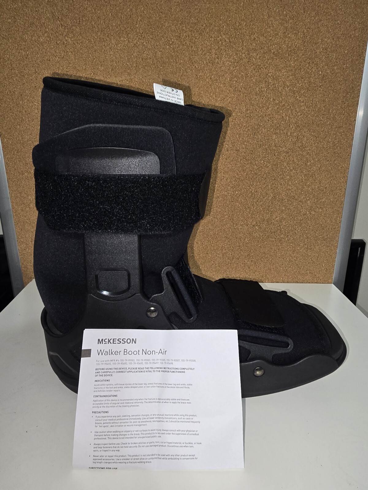 McKesson Black Walker Boot X-Large Hook and Loop Either Foot 155-79-95508 NEW