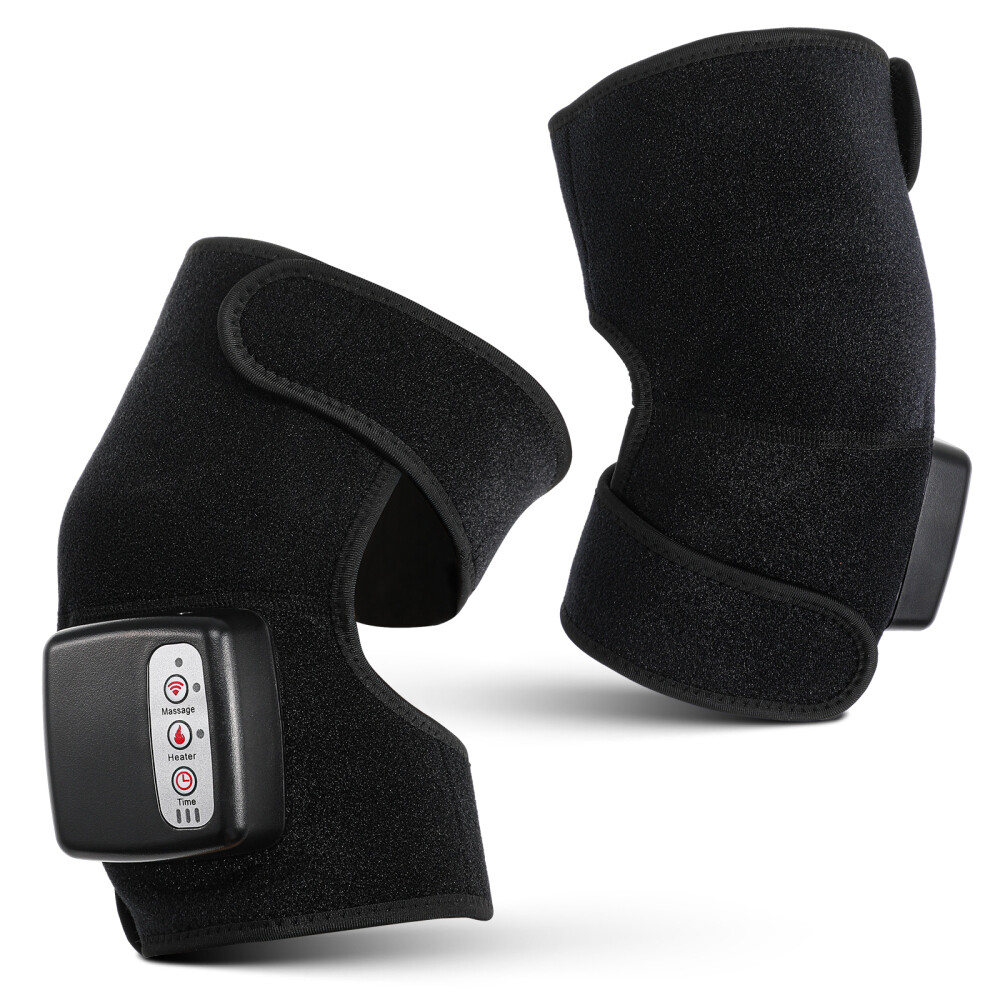 Electric Heating Vibration Knee Joint Pad Brace Massage Therapy Legs Massager US