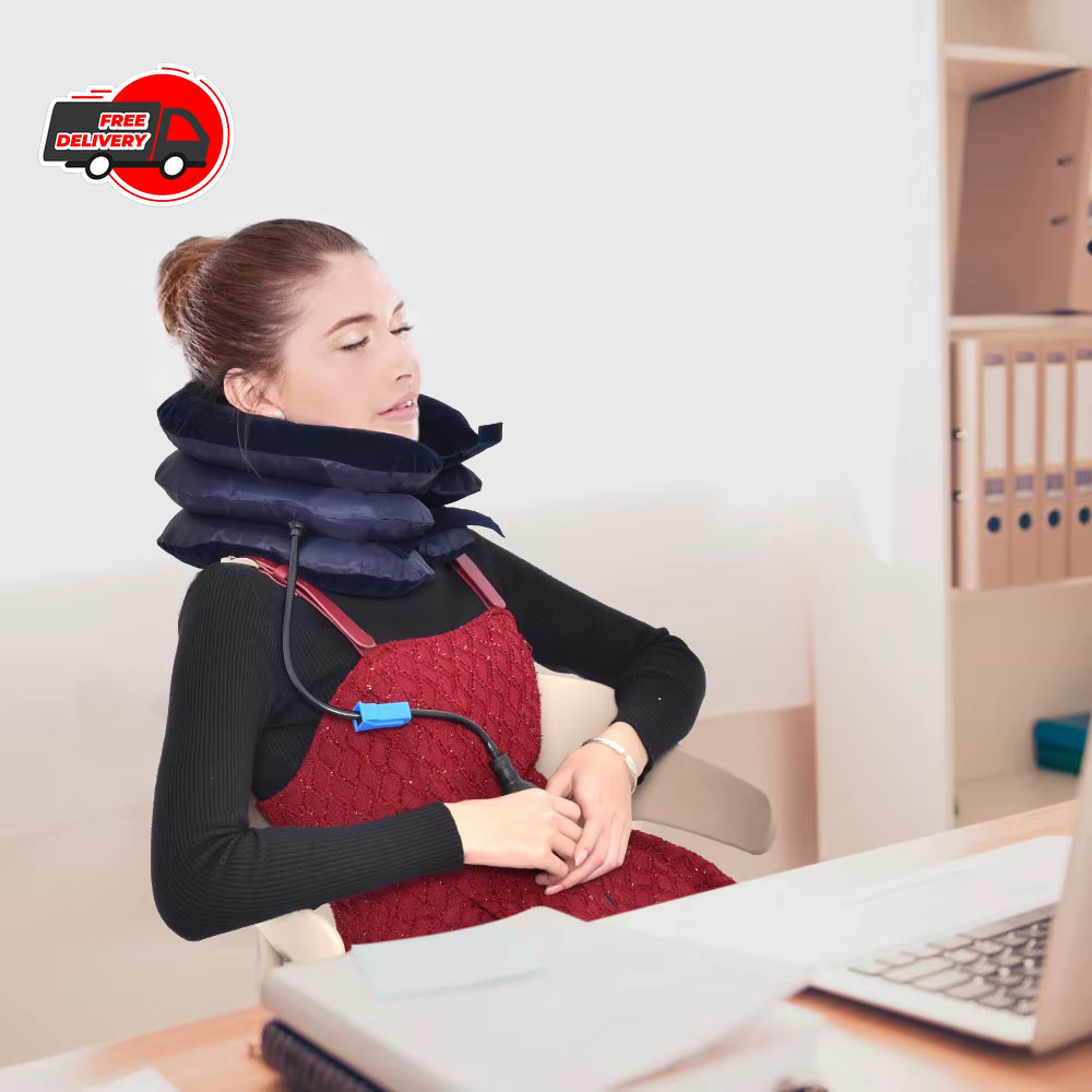 Cervical Neck Traction Device Collar Brace Support Pain Relief Stretcher Therapy