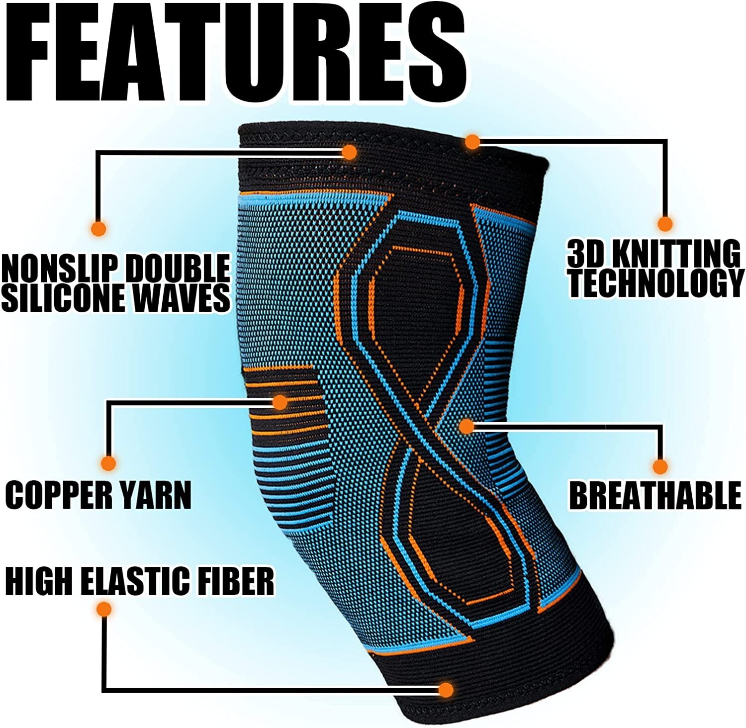 🔥 Copper Infused Knee Brace Support Compression Sleeve for Arthritis, Knee Pain