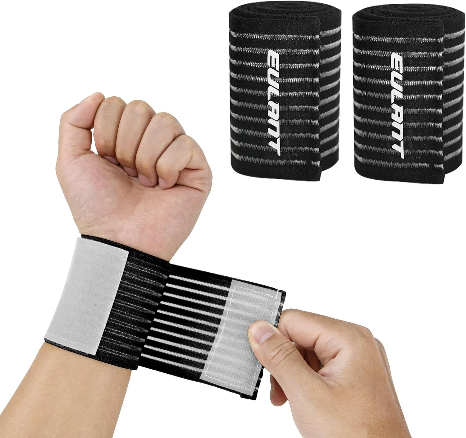 Elastic Wrist/Leg Support Brace 1 Pairs, Adjustable Compression Wrist Wraps W…