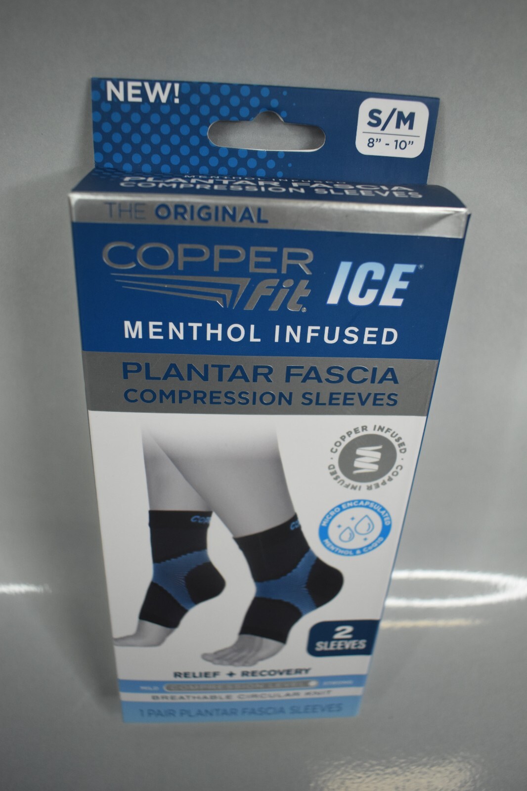 Copper Fit ICE Menthol Infused Compression Plantar Fascia S/M – NEW
