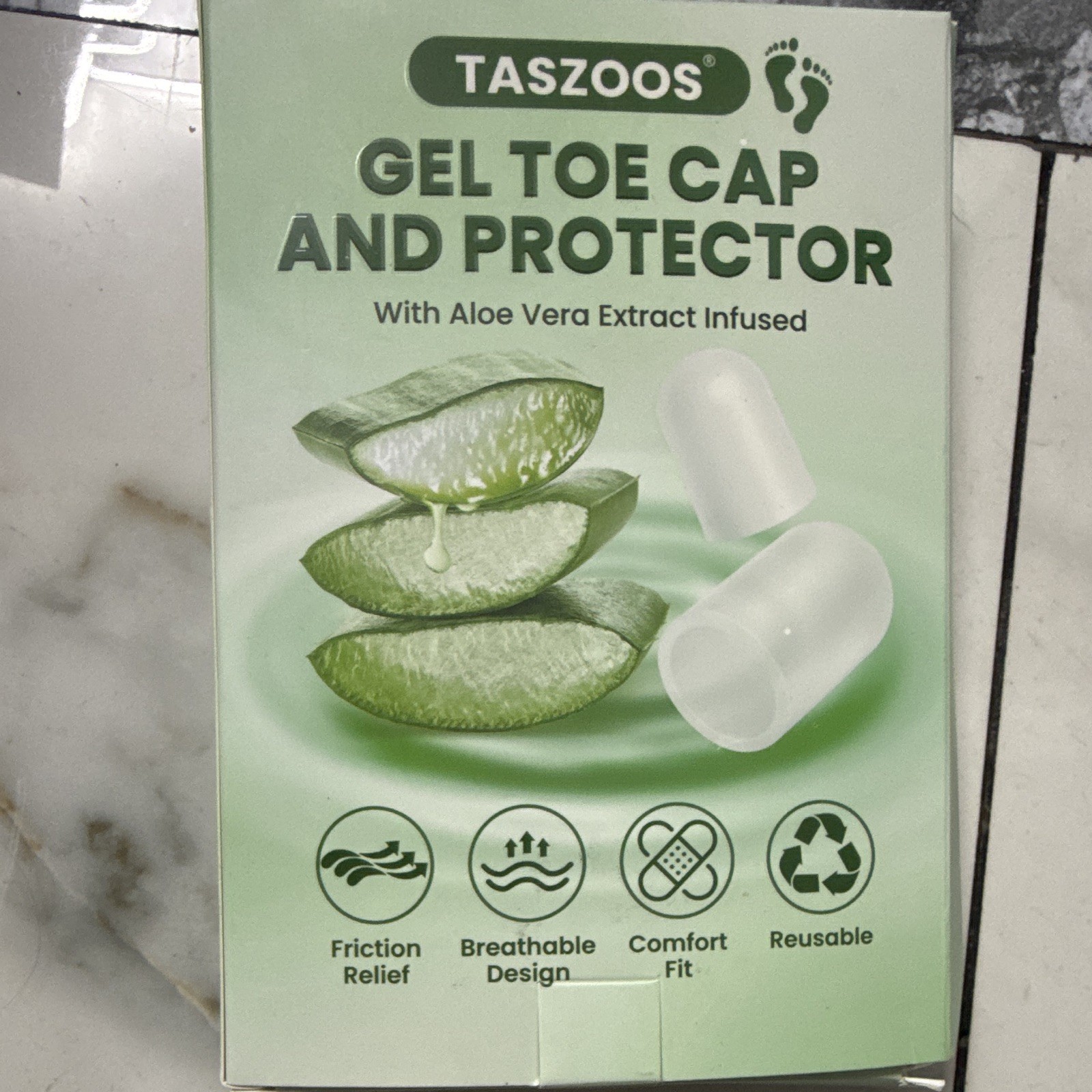 TASZOOS Clear Silicone Gel Toe Caps Adjustable Reusable Friction Relief