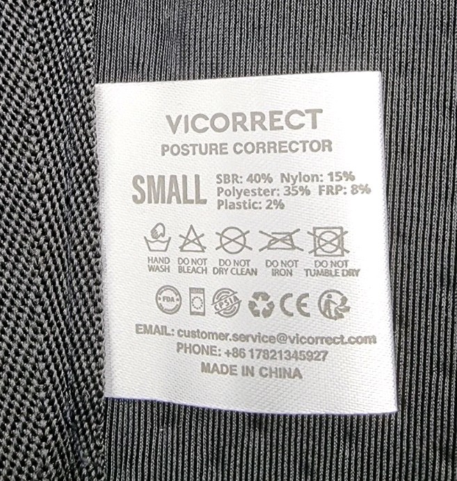 Vicorrect Unisex Small Black Adjustable Posture Corrector And Back Brace Belt