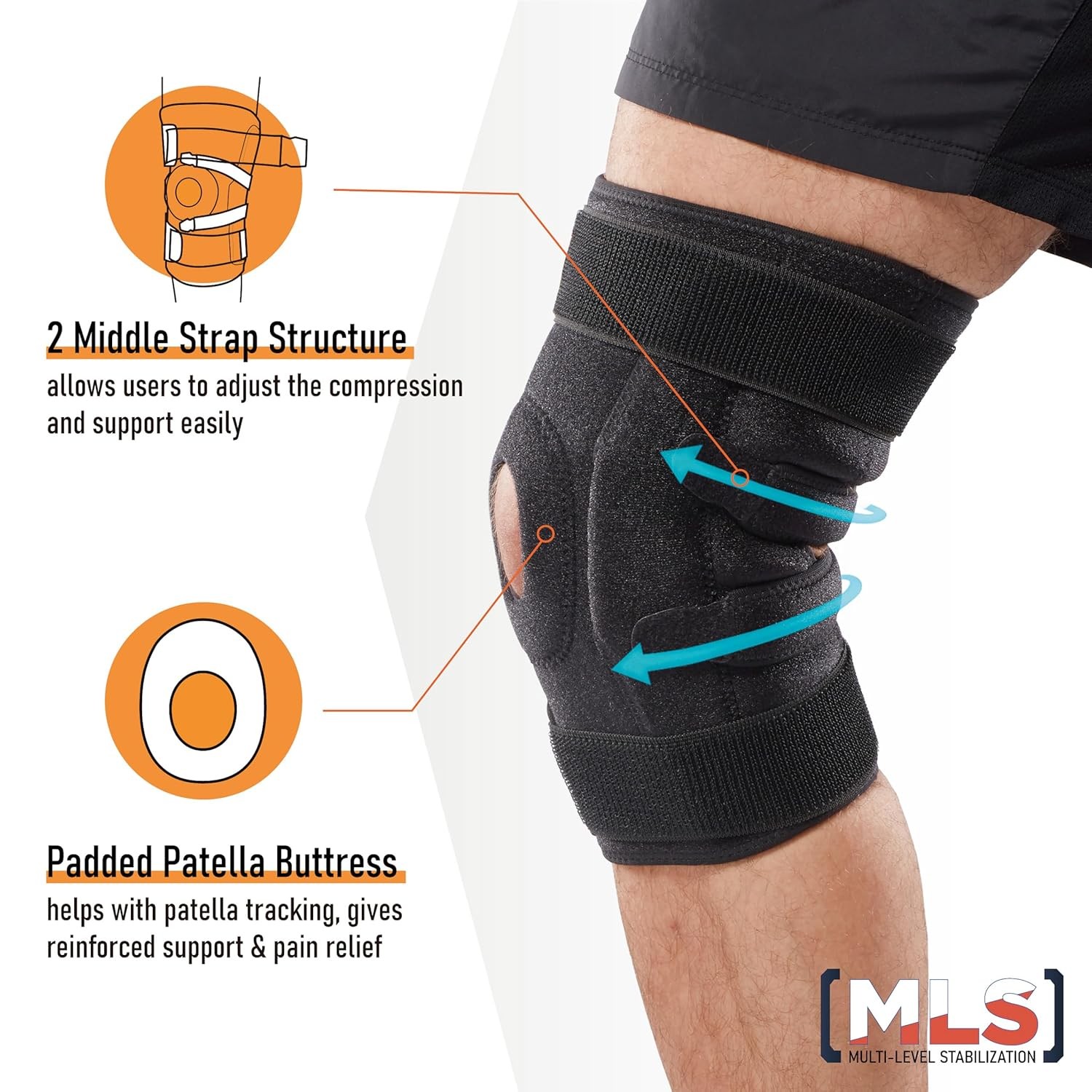 Adjustable Hinged Knee Brace for ACL PCL MCL Injury Support and Relief